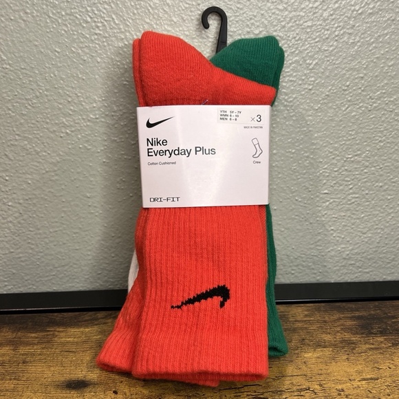 Nike Other - Nike Everyday Plus Dri Multicolor Crew Socks 3 Pair Size Women 6-10 Men 6-8 NWT
